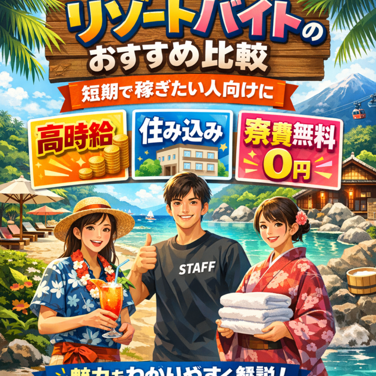 【最新版】リゾートバイトは本当に稼げる？高時給・寮費無料・住み込みで短期でも貯金を目指せるおすすめ求人比較
